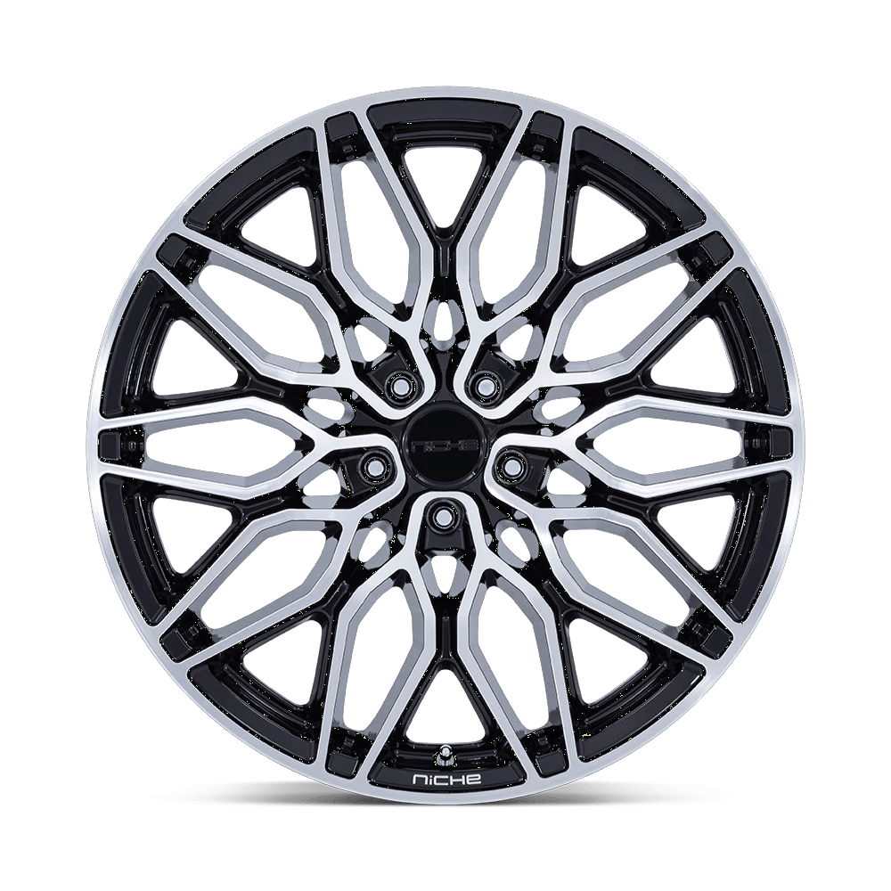 22x9 Niche NC277 Calabria 5 Gloss Black Machined Wheel 5x4.5 (38mm)