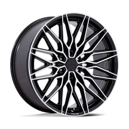 22x9.5 Niche NC278 Calabria 6 Gloss Black Machined Wheel 6x135 (30mm)