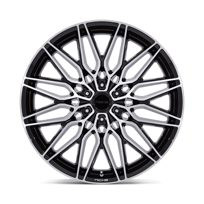 22x9.5 Niche NC278 Calabria 6 Gloss Black Machined Wheel 6x135 (30mm)
