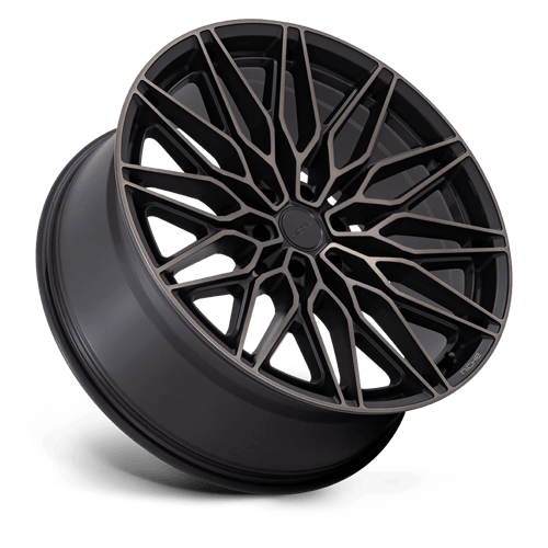 22x9.5 Niche NC278 Calabria 6 Matte Black Mach W/ Dark Tint Wheel 6x5.5 (19mm)