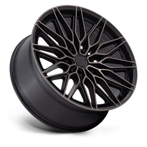 24x10 Niche NC278 Calabria 6 Matte Black Mach W/ Dark Tint Wheel 6x135 (30mm)