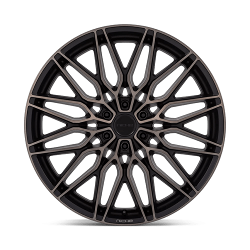 24x10 Niche NC278 Calabria 6 Matte Black Mach W/ Dark Tint Wheel 6x135 (30mm)