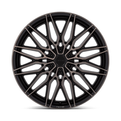 22x9.5 Niche NC278 Calabria 6 Matte Black Mach W/ Dark Tint Wheel 6x5.5 (19mm)