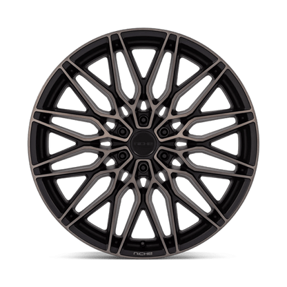 22x9.5 Niche NC278 Calabria 6 Matte Black Mach W/ Dark Tint Wheel 6x135 (30mm)