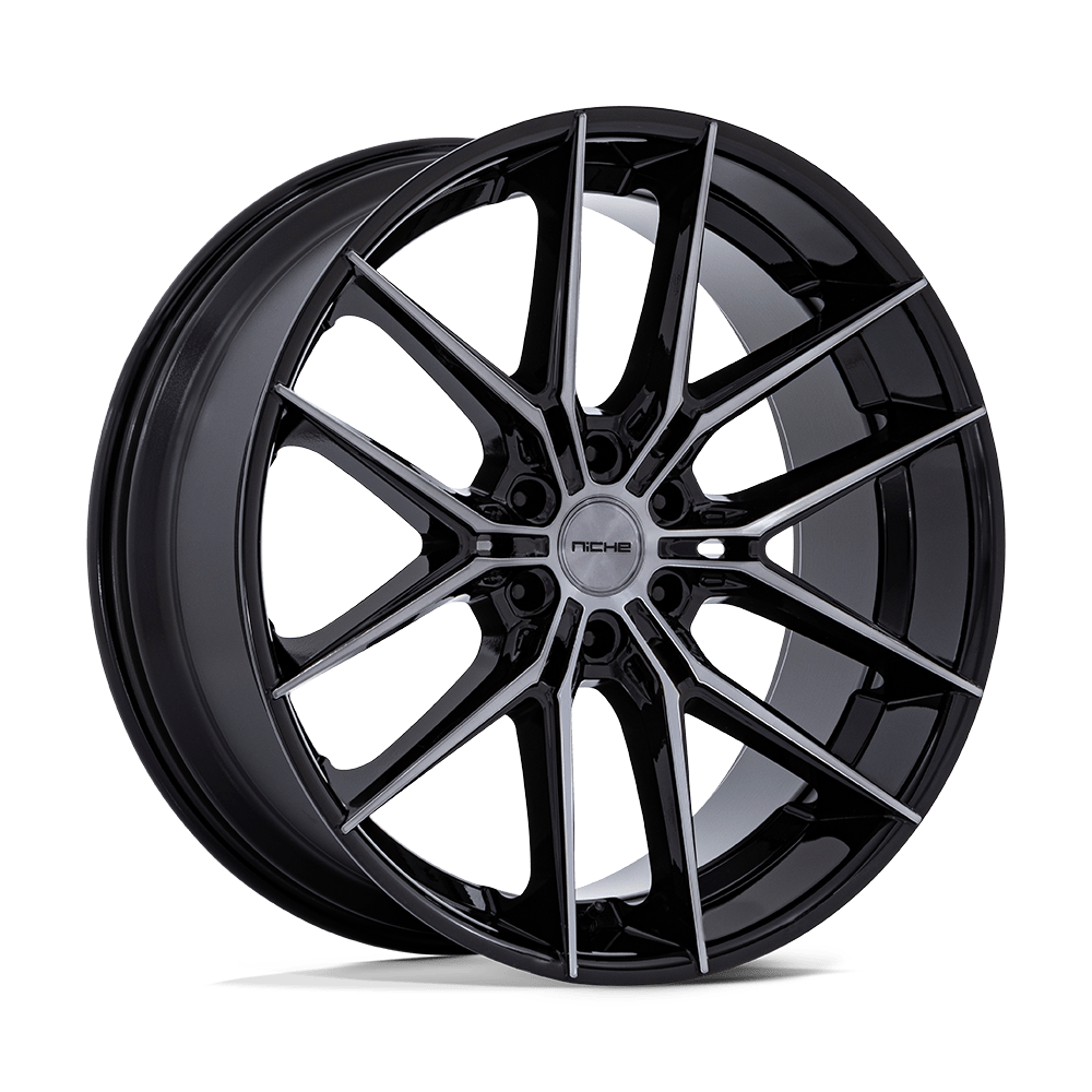 24x10 Niche NC280 Prodigy 6 Gloss Black Dark Tinted Clear Wheel 6x5.5 (20mm)