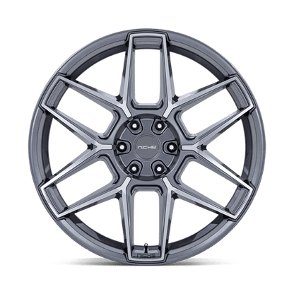 22x9.5 Niche NC281 Rise Anthracite W/ Machined Face Wheel 5x112 (20mm)