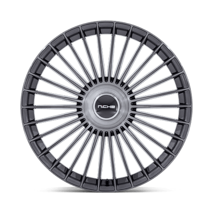 24x10 Niche NC282 Serene Gloss Titanium Brushed Wheel 5x112/5x120 (35mm)
