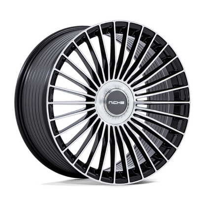 22x9 Niche NC282 Serene Gloss Black W/ Machined Face Wheel 5x112/5x120 (20mm)