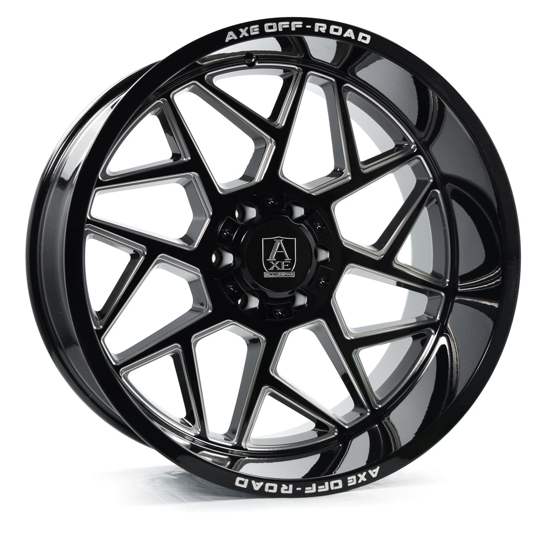 22x12 Axe Nemesis Gloss Black Milled Wheel 6x135/6x5.5 (-44mm)