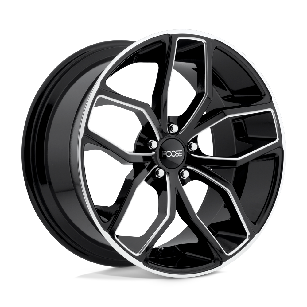 20x8.5 Foose F150 OUTCAST GLOSS BLACK MILLED Wheel 5x120 (35mm)