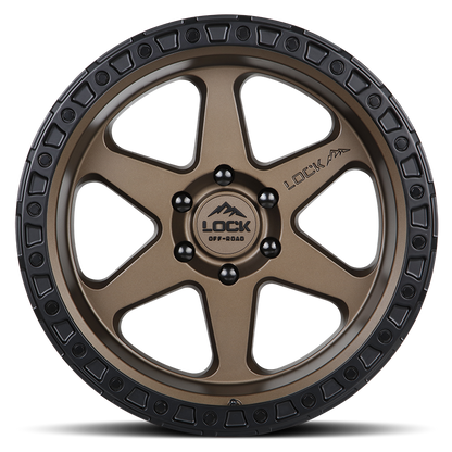 20x9 Lock Olympus Matte Desert Bronze W/ Matte Black Ring Wheel 6x135 (0mm)