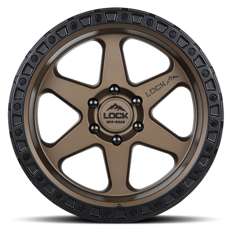 17x9 Lock Olympus Matte Desert Bronze W/ Matte Black Ring Wheel 6x5.5 (-12mm)