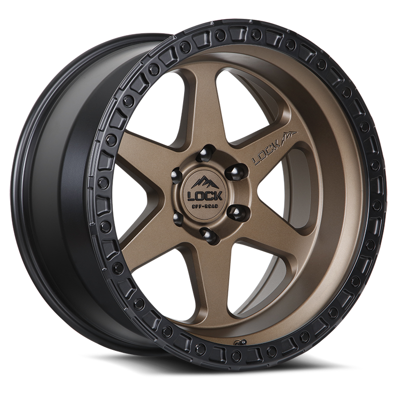 20x9 Lock Olympus Matte Desert Bronze W/ Matte Black Ring Wheel 6x135 (0mm)