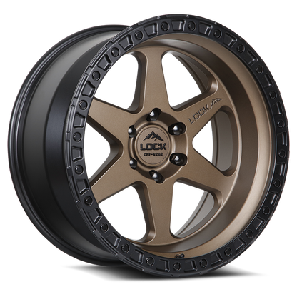 20x9 Lock Olympus Matte Desert Bronze W/ Matte Black Ring Wheel 6x135 (0mm)