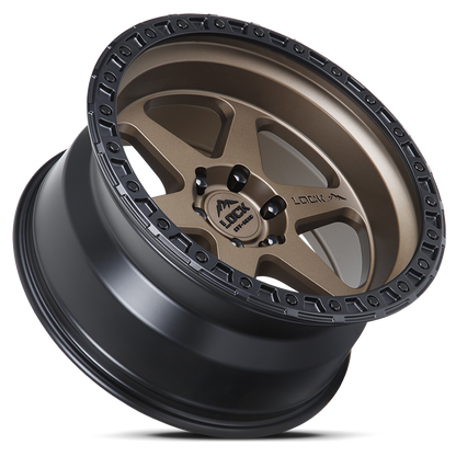 17x9 Lock Olympus Matte Desert Bronze W/ Matte Black Ring Wheel 6x5.5 (-12mm)