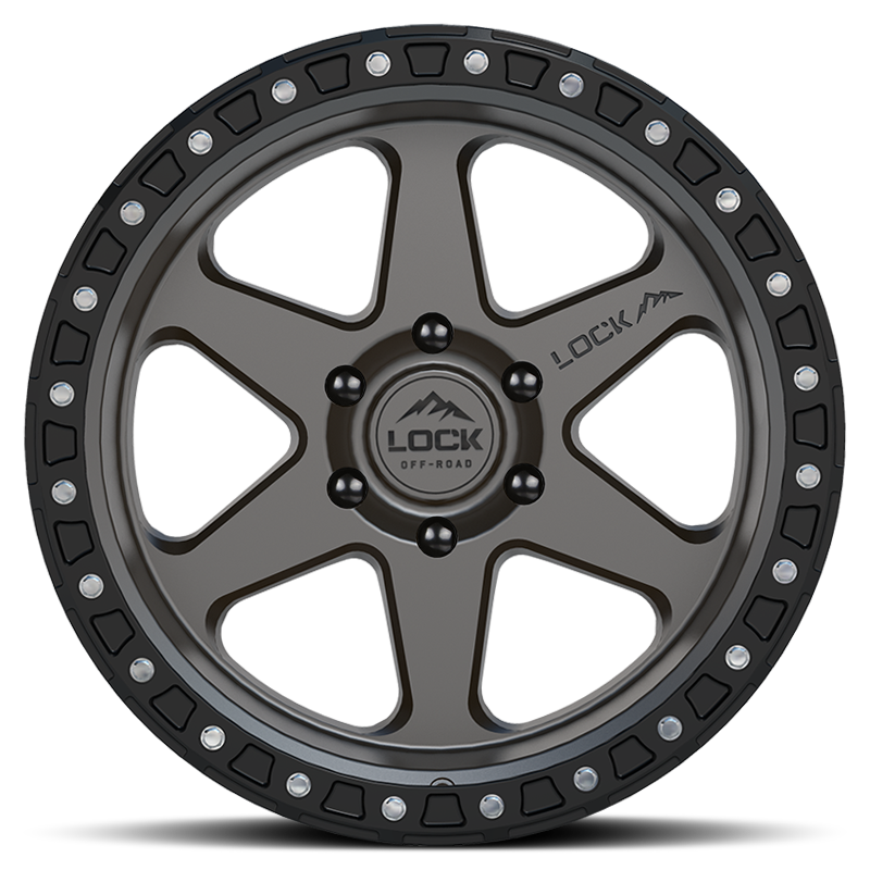 20x10 Lock Off-Road Olympus Matte Grey With Matte Black Ring Wheel 5x5 (-18mm)