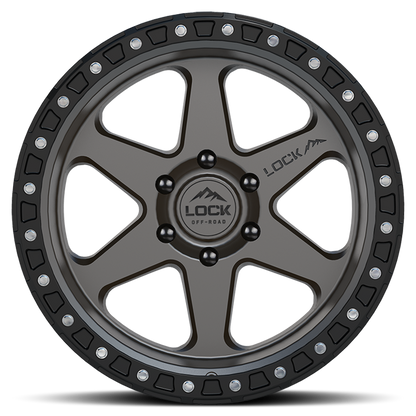 20x9 Lock Off-Road Olympus Matte Grey With Matte Black Ring Wheel 6x135 (0mm)