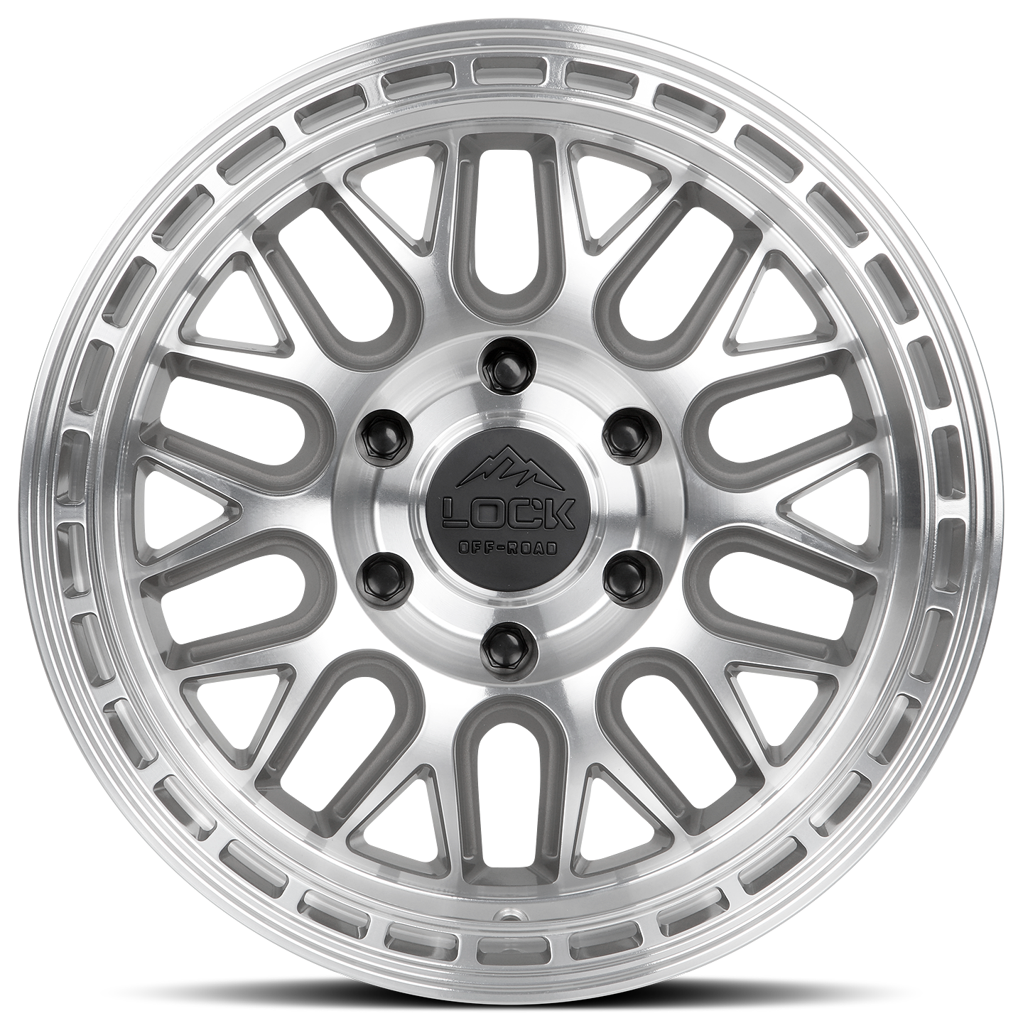 17x9 Lock Off-Road Onyx Machine With Clear Coat Wheel 5x5 (1mm)