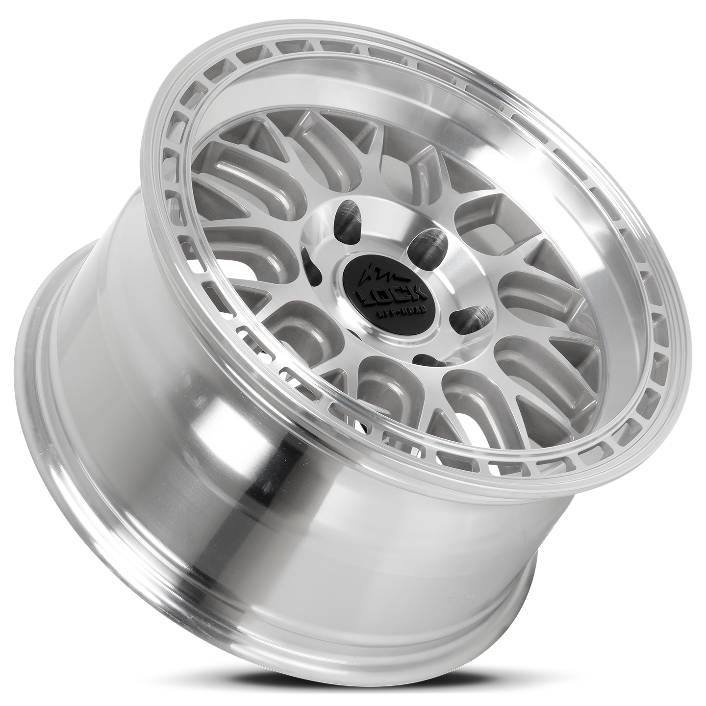 17x9 Lock Off-Road Onyx Machine With Clear Coat Wheel 5x5 (1mm)