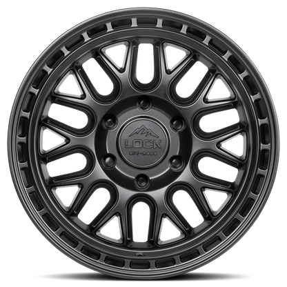 17x9 Lock Off-Road Onyx Matte Black With Matte Black Ring Wheel 6x5.5 (-12mm)
