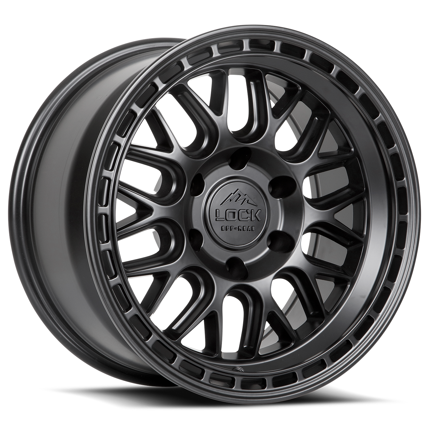 17x9 Lock Off-Road Onyx Matte Black With Matte Black Ring Wheel 6x5.5 (-12mm)