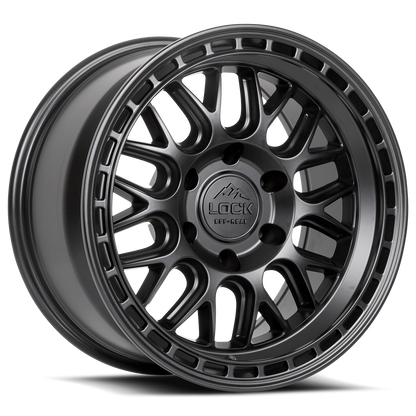 17x9 Lock Off-Road Onyx Matte Black With Matte Black Ring Wheel 6x5.5 (-12mm)