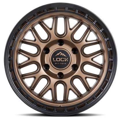 17x9 Lock Off-Road Onyx Matte Bronze With Matte Black Ring Wheel 6x5.5 (-12mm)