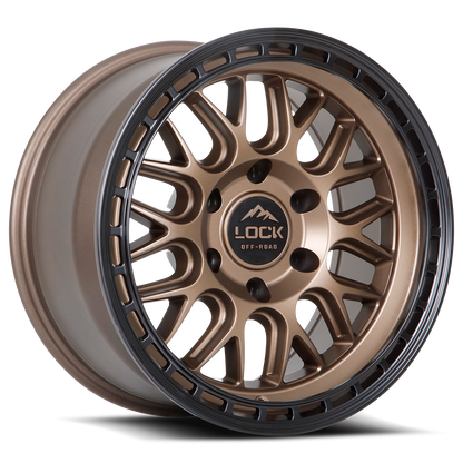 17x9 Lock Off-Road Onyx Matte Bronze With Matte Black Ring Wheel 6x5.5 (-12mm)