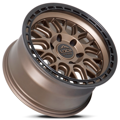 17x9 Lock Off-Road Onyx Matte Bronze With Matte Black Ring Wheel 6x5.5 (-12mm)