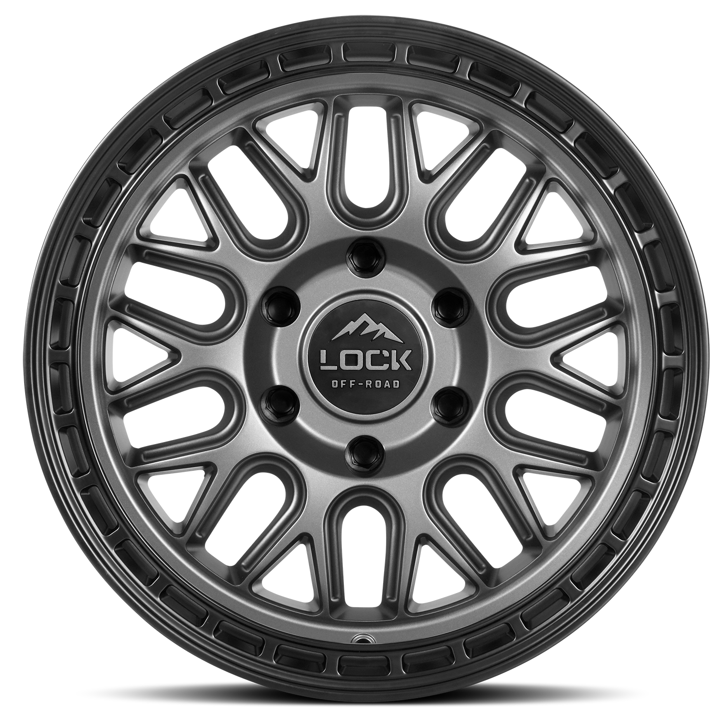 17x9 Lock Off-Road Onyx Matte Grey With Matte Black Ring Wheel 6x5.5 (1mm)
