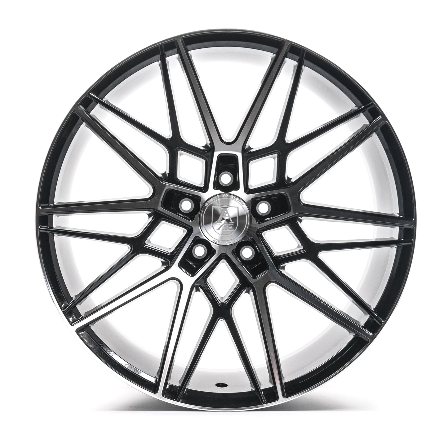 20x9 Axe CF1 Black And Polished Face Wheels Blank (25mm) Set of 4