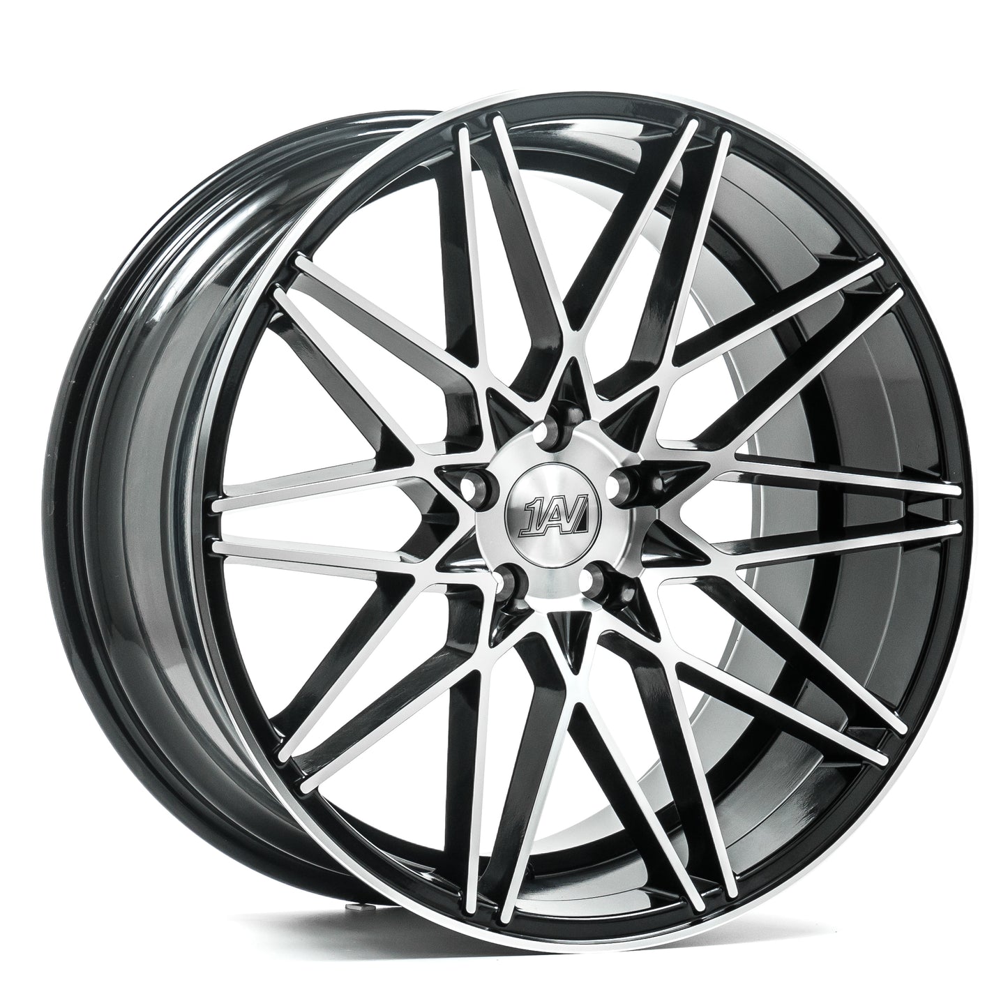 22x10.5 Axe ZX4 Black And Polished Face Wheels 5x120 (25mm) Set of 4