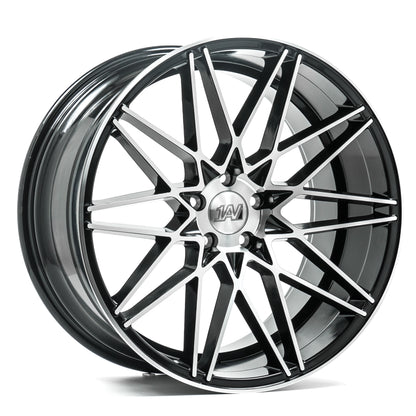 22x9 Axe ZX4 Black And Polished Face Wheels 5x110 (20mm) Set of 4