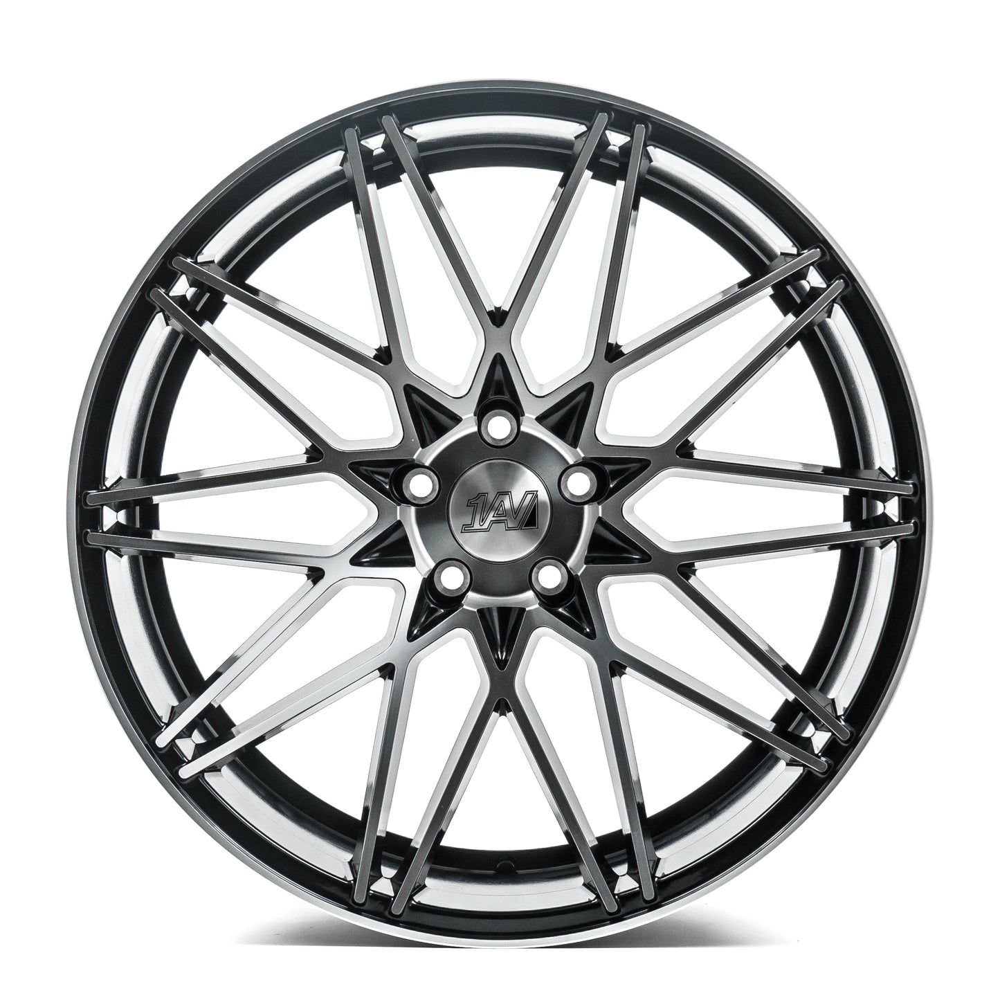 22x10.5 Axe ZX4 Black And Polished Face Wheels 5x4.5 (25mm) Set of 4