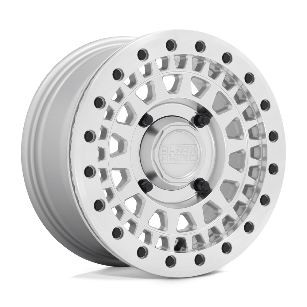 15x7 Black Rhino Parker UTV BEADLOCK Silver Mirror Cut Face Wheel 4x110 (51mm)