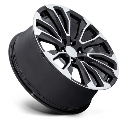 22x9 Performance Replicas PR211 Gloss Black Machined Face Wheel 6x5.5 (28mm)