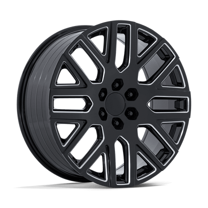 22x9 Performance Replicas PR231 Glossy Black Milled Wheel 6x5.5 (28mm)