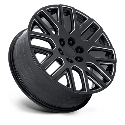 22x9 Performance Replicas PR231 Glossy Black Milled Wheel 6x5.5 (28mm)
