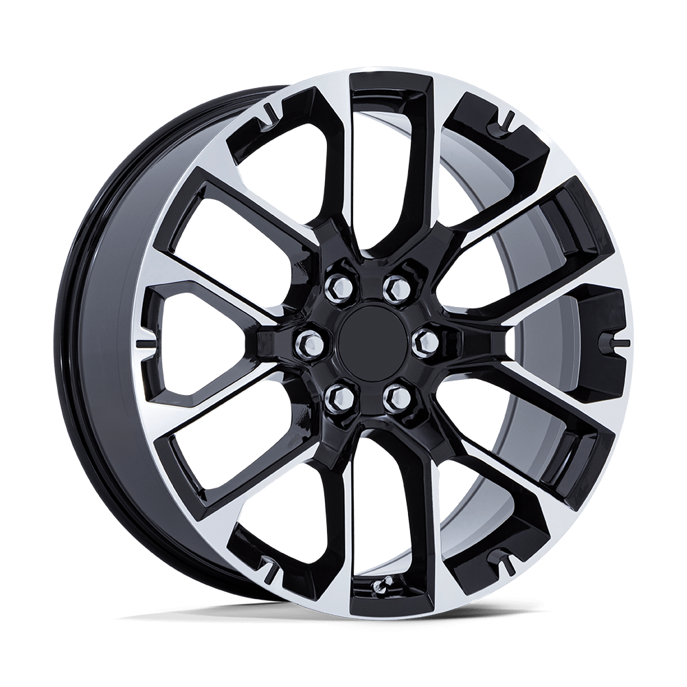 22x9 Performance Replicas PR224 Gloss Black W/ Machined Face Wheel 6x5.5 (28mm)