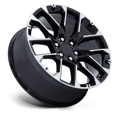 22x9 Performance Replicas PR224 Gloss Black W/ Machined Face Wheel 6x5.5 (28mm)