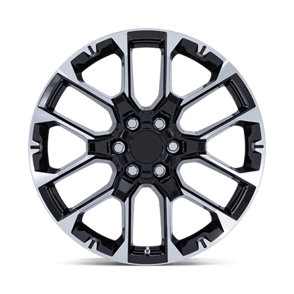22x9 Performance Replicas PR224 Gloss Black W/ Machined Face Wheel 6x5.5 (28mm)