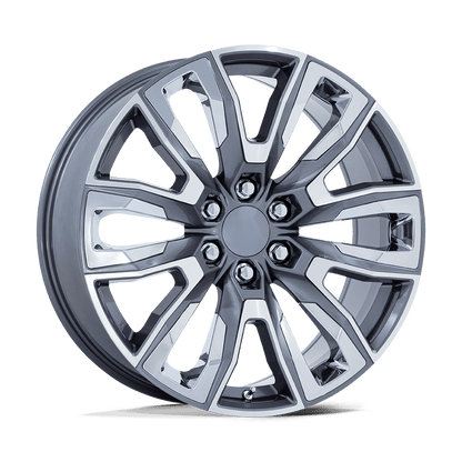 22x9 Performance Replicas PR225 Gunmetal Machined W/ Chrome Wheel 6x5.5 (28mm)