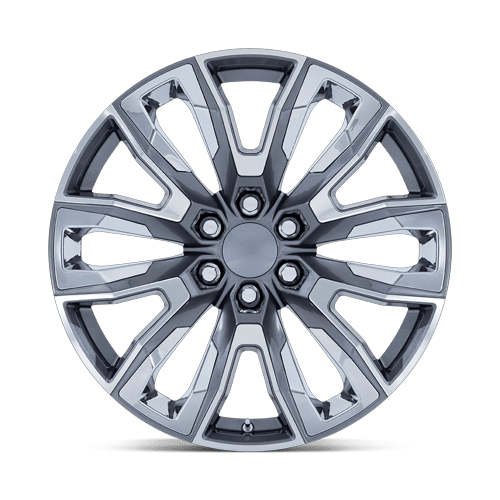 24x10 Performance Replicas PR225 Gunmetal Machined W/ Chrome Wheel 6x5.5 (31mm)