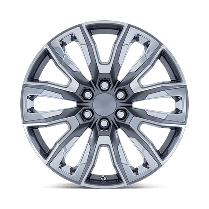 22x9 Performance Replicas PR225 Gunmetal Machined W/ Chrome Wheel 6x5.5 (28mm)