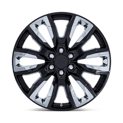 22x9 Performance Replicas PR225 Gloss Black W/ Chrome Accents Wheel 6x5.5 (28mm)