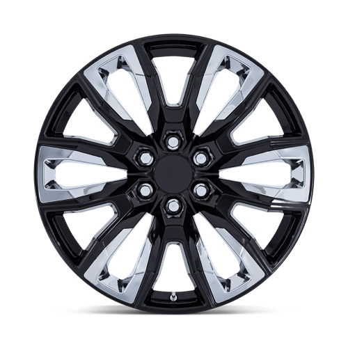 22x9 Performance Replicas PR225 Gloss Black W/ Chrome Accents Wheel 6x5.5 (28mm)