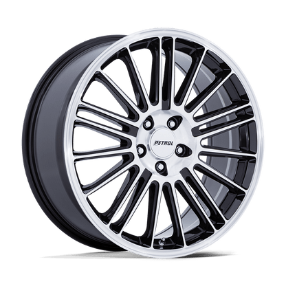 17x8 Petrol PE001 P1D Gloss Black With Machined Face Wheel 5x120 (35mm)