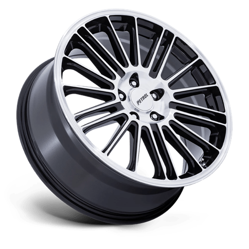 18x8 Petrol PE001 P1D Gloss Black With Machined Face Wheel 5x4.5 (40mm)