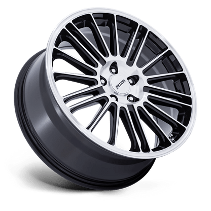 19x8 Petrol PE001 P1D Gloss Black With Machined Face Wheel 5x4.5 (40mm)
