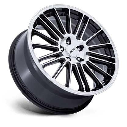 17x8 Petrol PE001 P1D Gloss Black With Machined Face Wheel 5x120 (35mm)